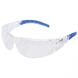 Allsafe Rinjani Safety Spectacles Clear Lens UV 385, Anti-Fog, Blue Tip